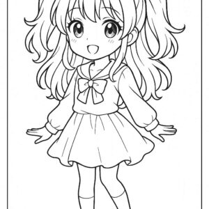Anime cute girl Coloring Page