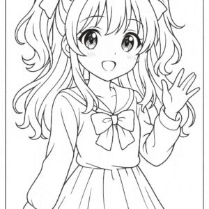 Anime cute girl Coloring Page