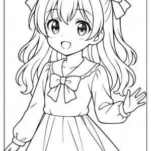 Anime cute girl Coloring Page