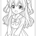 Anime cute girl Coloring Page