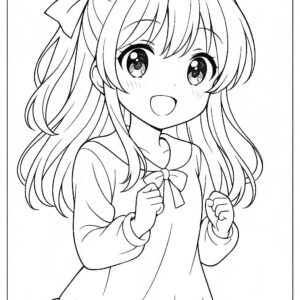 Anime cute girl Coloring Page