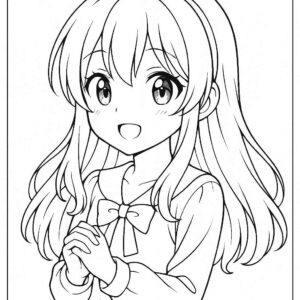 Anime cute girl Coloring Page