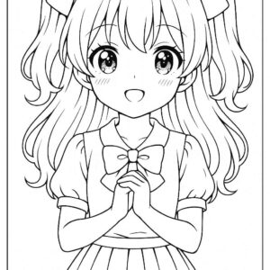 Anime cute girl Coloring Page