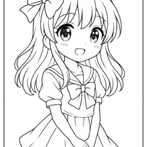 Anime cute girl Coloring Page