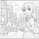 Anime cute girl Coloring Page