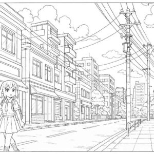 Anime cute girl Coloring Page