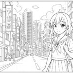 Anime cute girl Coloring Page