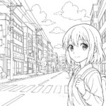 Anime cute girl Coloring Page