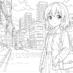 Anime cute girl Coloring Page