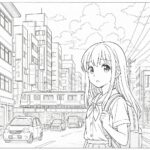 Anime cute girl Coloring Page