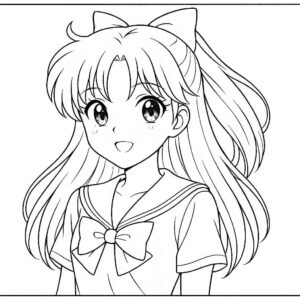 Anime cute girl Coloring Page
