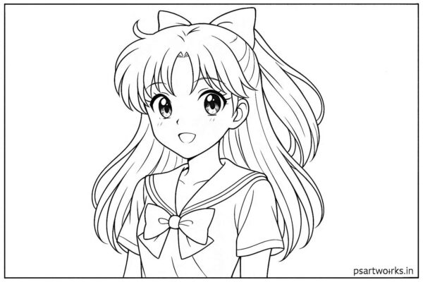 Anime cute girl Coloring Page