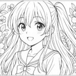 Anime cute girl Coloring Page