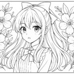 Anime cute girl Coloring Page