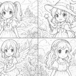 Anime cute girl Coloring Page