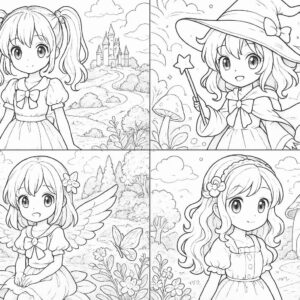 Anime cute girl Coloring Page