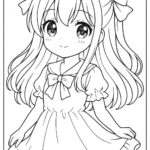 Anime cute girl Coloring Page