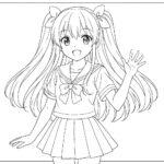 Anime cute girl Coloring Page