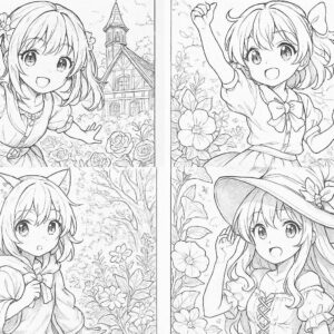 Anime cute girl Coloring Page