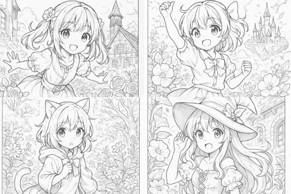Anime cute girl Coloring Page