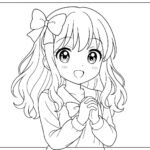 Anime cute girl Coloring Page