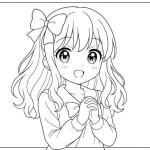 Anime cute girl Coloring Page