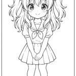 Anime cute girl Coloring Page