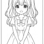 Anime cute girl Coloring Page