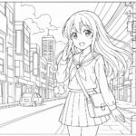 Anime cute girl Coloring Page