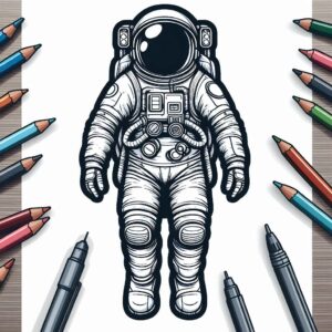 Astronaut Colouring Page