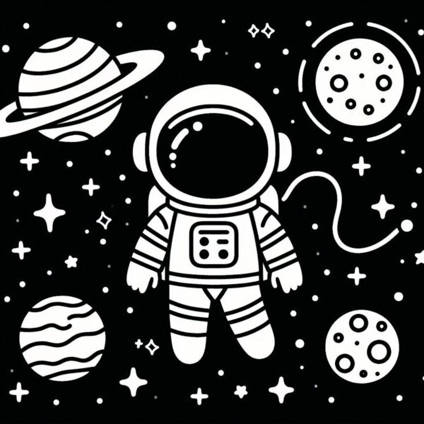 Astronaut Colouring Page