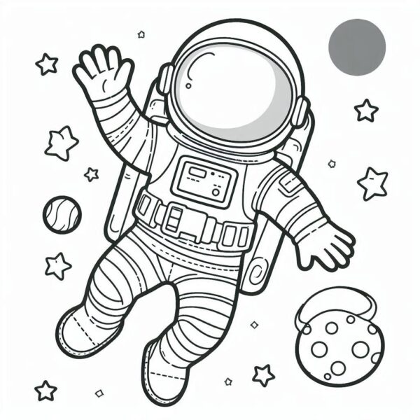 Astronaut Colouring Page