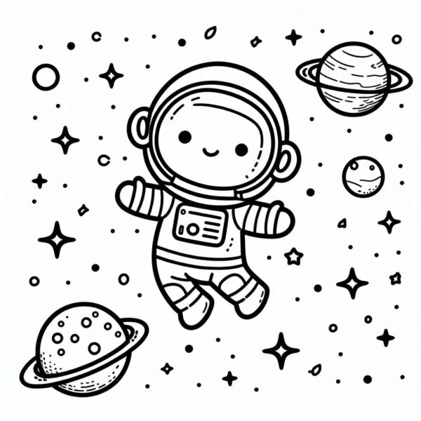 Astronaut Colouring Page