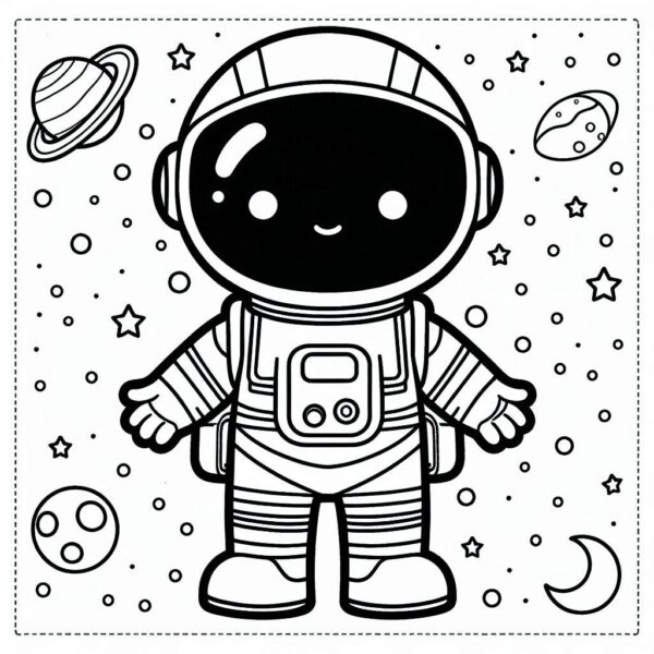 Astronaut Colouring Page