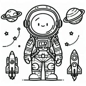 Astronaut Colouring Page