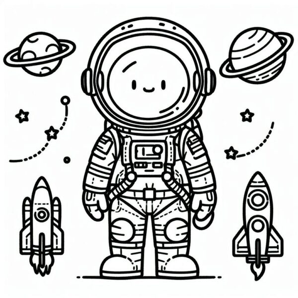Astronaut Colouring Page