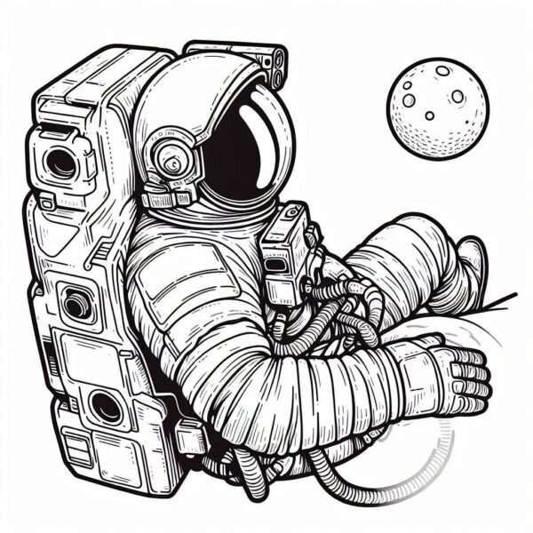 Astronaut Colouring Page