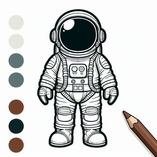 Astronaut Colouring Page