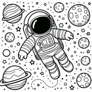 Astronaut Colouring Page