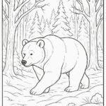 Bear walking gently through a winter forest