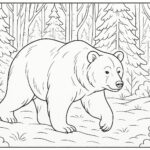 Bear walking gently through a winter forest