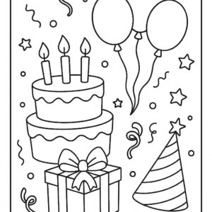 Birthday Colouring Page