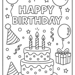 Birthday Colouring Page