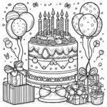 Birthday Colouring Page