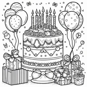 Birthday Colouring Page