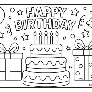 Birthday Colouring Page