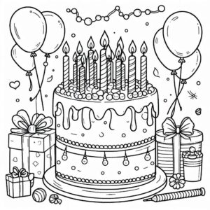 Birthday Colouring Page
