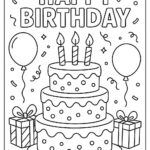 Birthday Colouring Page