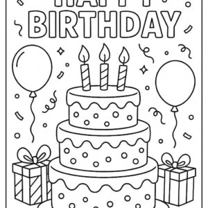Birthday Colouring Page