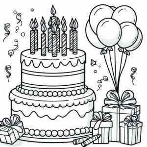 Birthday Colouring Page
